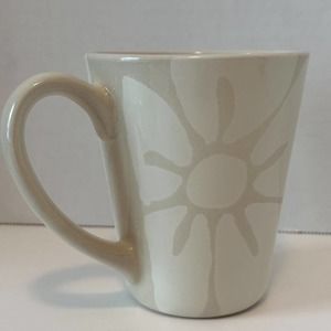 HOME TRENDS Sand Flower Coffee tea Mug cup Floral Flower Tan